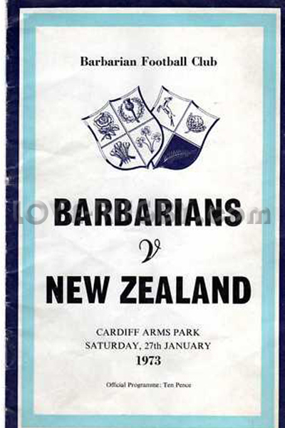 1973 Barbarians v New Zealand  Rugby Programme